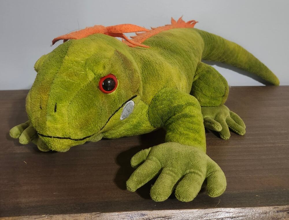 Wild Republic Iguana Plush Green Orange Large Lizard Reptile Stuffed Animal
